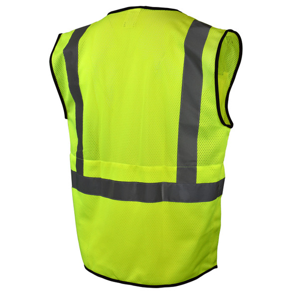 Radians Class 2 Hi Vis Green Black Bottom Mesh Surveyor Safety Vest SV7B-2ZGM Back
